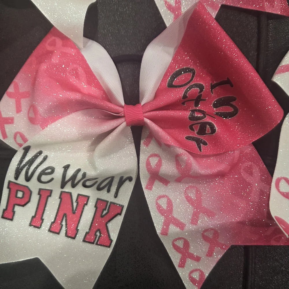 3 Pcs Breast Cancer Awareness Bow Hair Ties